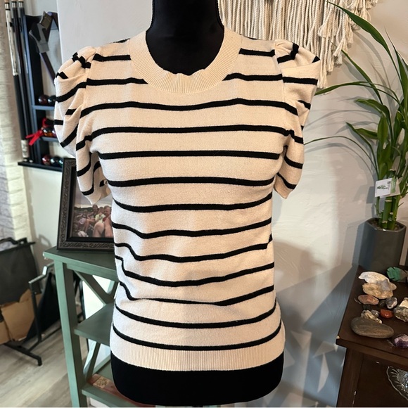 Dokotoo Sweaters - Striped Black and Cream Women's Sweater